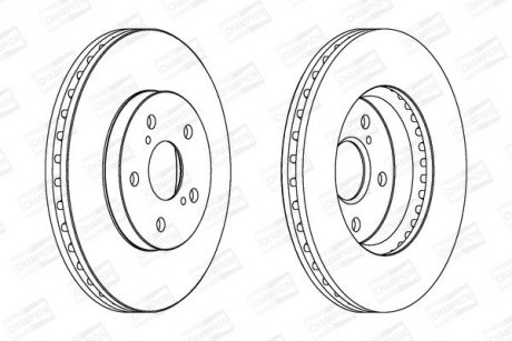 Гальмівний диск передній Toyota Camry, Harrier, Previa / Lexus ES, RX CHAMPION 563047CH