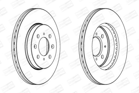 Гальмівний диск передній Honda City, Civic, Domani, Jazz CHAMPION 563065CH