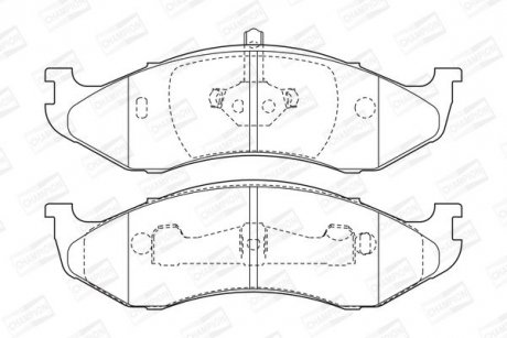 Гальмівні колодки передні Jeep Cherokee, Grand Cherokee, Wrangler / Kia Carnival CHAMPION 571519CH