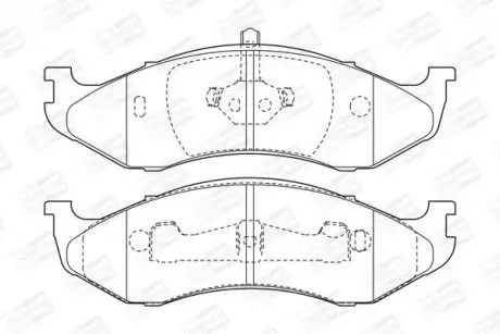 Гальмівні колодки передні Jeep Cherokee, Grand Cherokee, Wrangler / Kia Carnival CHAMPION 571519CH