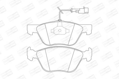 Гальмівні передні колодки Fiat Bravo, Marea, Multipla, Strada/Lancia/Alfa Romeo CHAMPION 571884CH