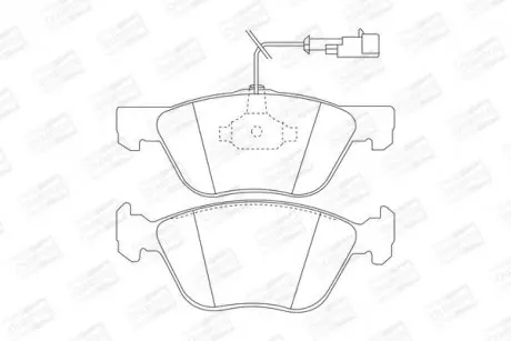 Гальмівні передні колодки Fiat Bravo, Marea, Multipla, Strada/Lancia/Alfa Romeo CHAMPION 571884CH