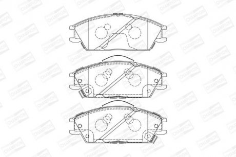 Гальмівні колодки передні Honda Accord II / Hyundai Accent II, Getz, Stellar, Pony, Excel CHAMPION 572268CH (фото 1)