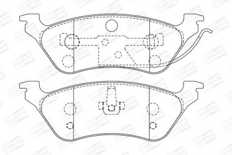 Тормозные колодки задние Jeep Cherokee / Dodge Caravan / Chrysler Voyager CHAMPION 572505CH