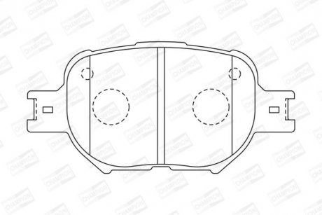 Колодки гальмівні передні дискові TOYOTA CALDINA Estate (_T24_) 02-07, CELICA Coupe (_T23_) 99-06 CHAMPION 572517CH