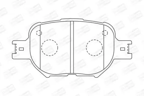 Колодки гальмівні передні дискові TOYOTA CALDINA Estate (_T24_) 02-07, CELICA Coupe (_T23_) 99-06 CHAMPION 572517CH