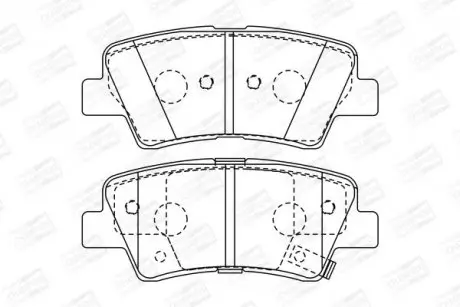 Колодки гальмівні задні дискові HYUNDAI ACCENT IV (RB) 10-, ACCENT IV Saloon (RB) 10- CHAMPION 572629CH