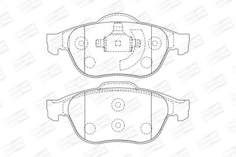 Тормозные колодки передние Renault Laguna II, Scenic I (2001->) CHAMPION 573017CH