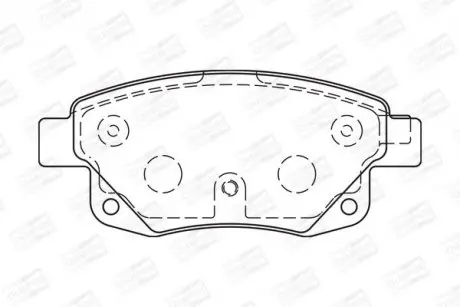 Колодки гальмівні задні дискові Transit 2.2TDCi, 2.3 16V, 2.4 TDCi (06-) CHAMPION 573277CH