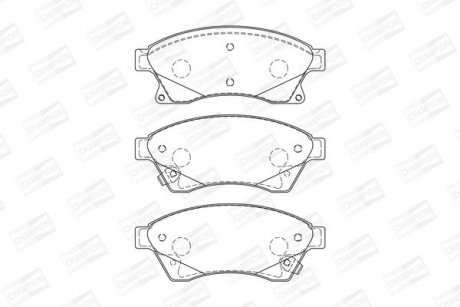 Колодки тормозные дисковые передние CHEVROLET AVEO Saloon (T300) 11-, CRUZE (J300) 09-|OPEL ASTRA J (P10) 09-15 CHAMPION 573332CH