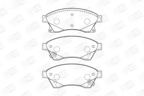Колодки гальмівні передні дискові CHEVROLET AVEO Saloon (T300) 11-, CRUZE (J300) 09-|OPEL ASTRA J (P10) 09-15 CHAMPION 573332CH