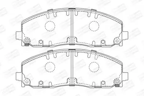 Тормозные колодки передние Jeep Wrangler IV / Fiat Fremont / Dodge Jorney CHAMPION 573411CH (фото 1)