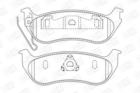 Гальмівні колодки задні Jeep Cherokee, Wrangler CHAMPION 573683CH