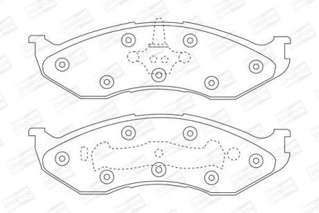 Гальмівні колодки передні Kia Carnival / Jeep Cherokee, Grand Cherokee, Wrangler CHAMPION 573713CH