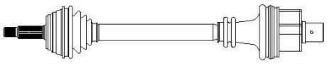 RENAULT піввісь прав.L=728mm 21/23 зуб. CLIO II 1.2 98-10, CLIO II 1.5 dCi 01-09, KANGOO 1.2 01-, KANGOO 1.9 dTi 00- CIFAM 655-404