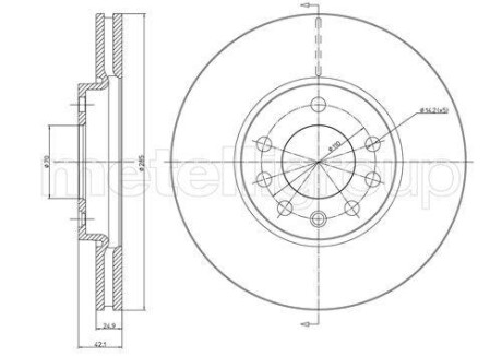 Тормозной диск перед. Astra/Croma/Vectra (00-15) CIFAM 800-608C