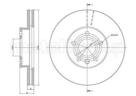 FORD Гальмівний диск передн. GALAXY I 1.9 95-, 2.0 95-, 2.3 97-, SEAT, VW CIFAM 800-736C