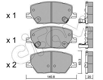 JEEP Гальмівні колодки передні COMPASS 1.3 20-, COMPASS 1.4 17-, RENEGADE SUV 1.4 14- CIFAM 822-1001-0