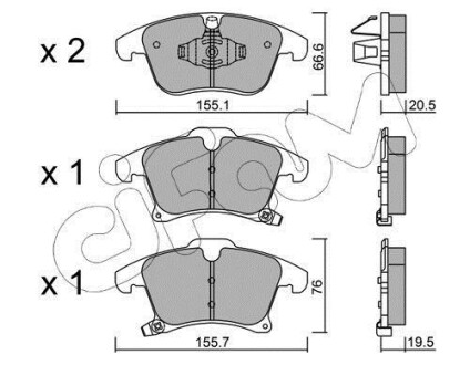 Тормозные колодки пер. Ford Galaxy/Mondeo V 1.0-2.5 12- CIFAM 822-1039-0