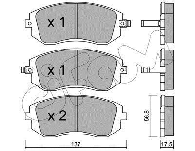 Тормозные колодки пер. Subaru Impreza 02-/Forester 02- (akebono) CIFAM 822-500-0