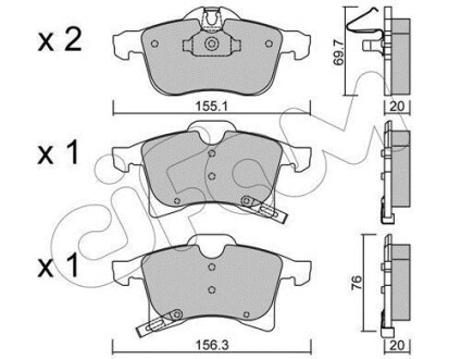 Тормозные колодки пер. Combo 01-/Astra H(ATE) CIFAM 822-539-0