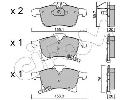 Тормозные колодки пер. Combo 01-/Astra H(ATE) CIFAM 822-539-0