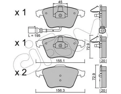 Гальмівні колодки пер. Caddy III/Golf V/Passat B6/Octavia A5 CIFAM 822-549-4