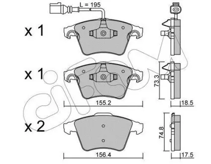 Тормозные колодки пер. Touareg/Transporter (03-15) CIFAM 822-552-1
