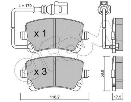 Тормозные колодки зад. Transporter (15-21) CIFAM 822-554-0 (фото 1)