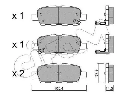 Тормозные колодки зад. Qashqai/X-Trail 07- (38x105,5x14,3) CIFAM 822-612-0