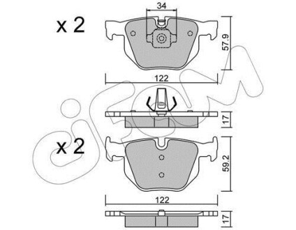 Тормозные колодки зад. X F16/X F15/X E71/X E70 06-19 CIFAM 822-644-4