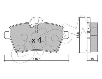 Тормозные колодки пер. Yaris/W169/W245 04- CIFAM 822-646-0