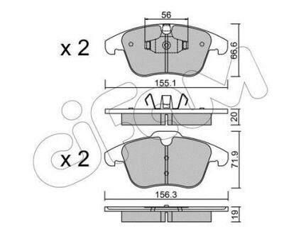 Тормозные колодки пер. V60/S60/XC70/V70/S80/Discovery/Evoque/Freelander/Galaxy/Mondeo/S-Max 06- CIFAM 822-675-0