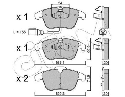 Тормозные колодки пер. Tiguan 07-/Sharan 10- (Ate-Teves) CIFAM 822-675-1