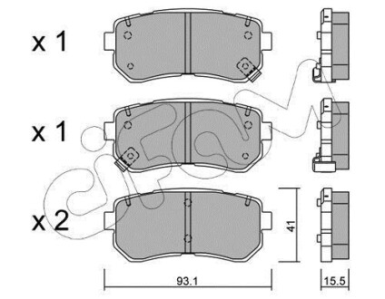 Тормозные колодки зад. Accent/Ceed/Cerato/Creta/i20 (05-21) CIFAM 822-725-0