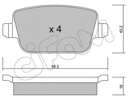 Тормозные колодки зад. Kuga 08-/Mondeo 07- (TRW) CIFAM 822-780-0