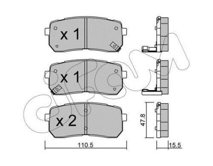 Тормозные колодки зад. Hyundai H-1 08-(mando) CIFAM 822-786-0