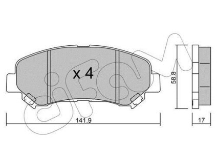 Гальмівні колодки пер. QASHQAI I/QASHQAI II/ X-TRAIL 1.5D-2.5 07- CIFAM 822-792-0