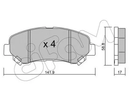 Тормозные колодки пер. QASHQAI I/QASHQAI II/X-TRAIL 1.5D-2.5 07- CIFAM 822-792-0