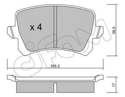 Тормозные колодки зад. Caddy III/Golf V/Audi A4 03- CIFAM 822-806-0