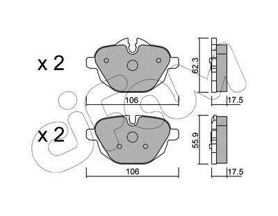 Тормозные колодки зад. BMW 5 (F10)/X3 (F25) 10-(TRW) CIFAM 822-920-0