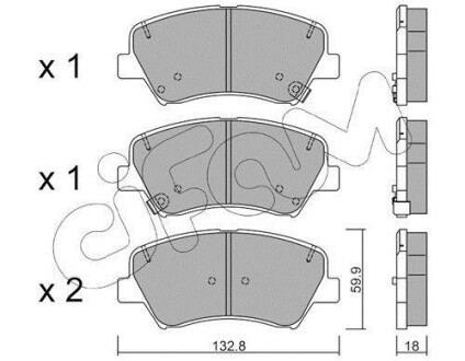 Тормозные колодки пер. Ceed/Cerato/Elantra/Equus/i30 (09-21) CIFAM 822-944-0