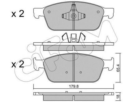 Тормозные колодки пер. Ford Focus III/Kuga II/Connect 1.0-2.0 13- (Ate) CIFAM 822-989-0