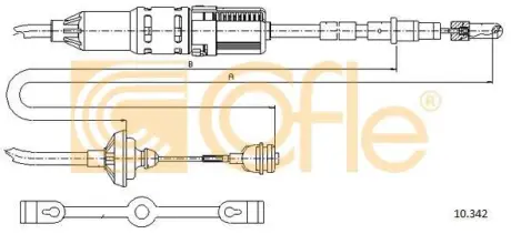 Трос сцепления (1333/938мм) VW Passat 88-96 COFLE 10.342