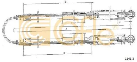 Трос ручника COFLE 1141.3