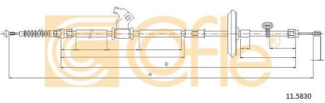 Трос ручника (задний/правый) Chevrolet Cruze Opel Astra J 1.3-2.0 CDTI 09- COFLE 11.5830