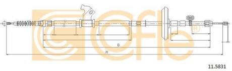 Трос ручника (задний/левый) Chevrolet Cruze Opel Astra J 1.3-2.0 CDTI 09- COFLE 11.5831