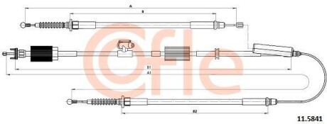 Трос ручного тормоза Opel Astra J 10-15 (электротормоз/универсал) COFLE 11.5841