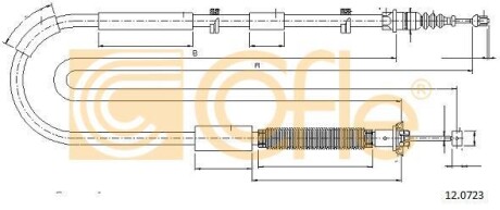 Трос ручника COFLE 12.0723