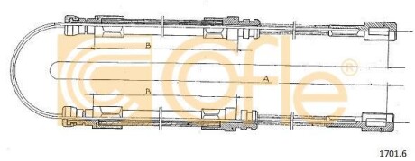 Трос ручника COFLE 1701.6